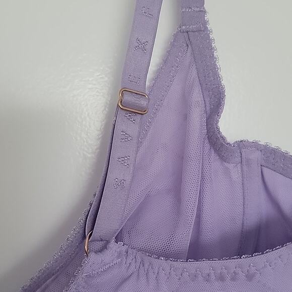 Savage X Fenty Flocked Logo Unlined Bra, 38B - Picture 8 of 8